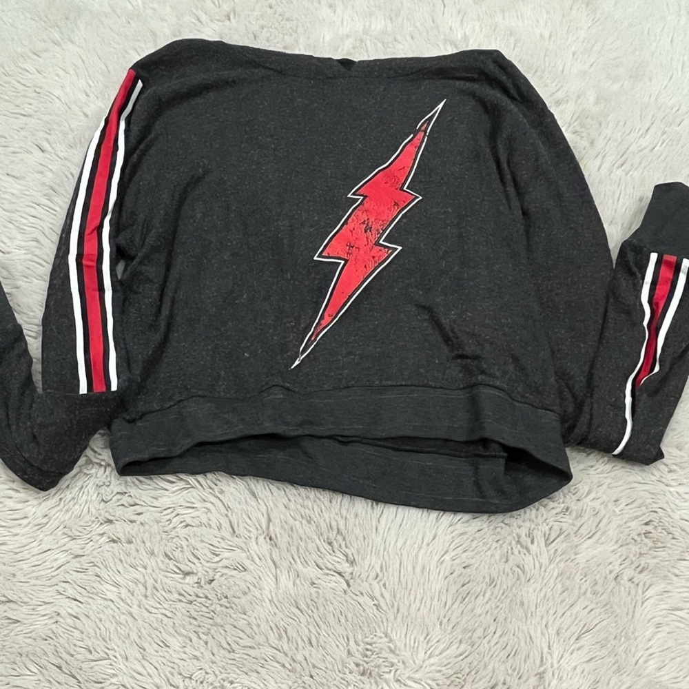 All American Clothing Co Cropped Lightening Bolt Hoodie